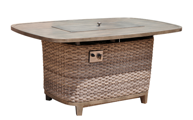 Kingston Casual Outdoor Furniture rectangle-alum-fire-pit-with-woven-base